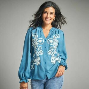 Blúz hímzéssel, viszkóz kép