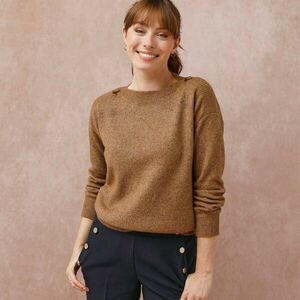 Csónaknyakú pulóver, egyszínű kép