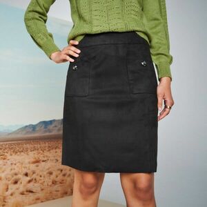 Széles szoknya velúr hatású anyagból kép