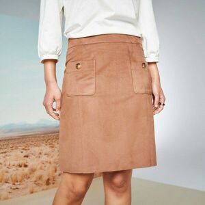 Széles szoknya velúr hatású anyagból kép