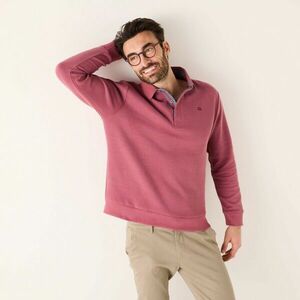 Meleg pulóver pólógallérral és hímzéssel az elején kép