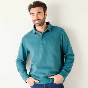 Meleg pulóver pólógallérral és hímzéssel az elején kép