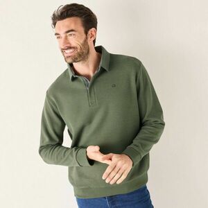 Meleg pulóver pólógallérral és hímzéssel az elején kép