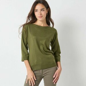 Csónaknyakú pulóver 7/8-os ujjakkal kép