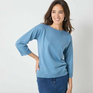 Csónaknyakú pulóver 7/8-os ujjakkal kép