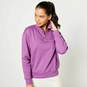 Molton pulóver cipzáras állógallérral kép