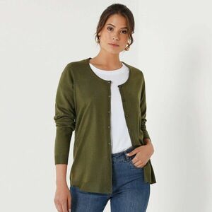 Egyszínű, gombos pulóver kép