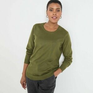 Egyszínű, kerek nyakú pulóver kép