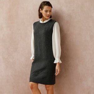 Ujjatlan kötött ruha gyapjúkeverékkel kép