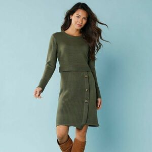 Kötött ruha, hüvelyes hatással, kisebb alakra kép