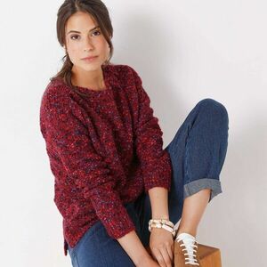 Csónaknyakú boucle pulóver kép