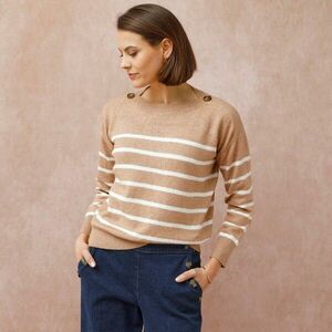 Csónaknyakú pulóver, csíkos kép