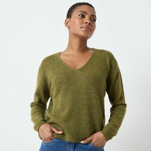 V-nyakú pulóver moher és gyapjú keverékből kép