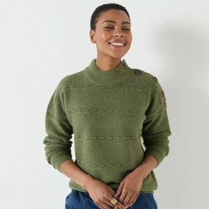 Kötött, állógalléros pulóver kép