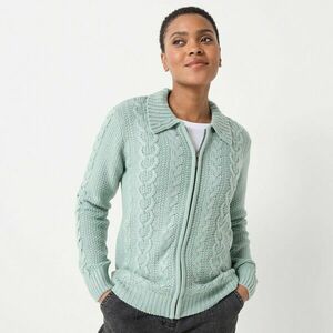 Cipzáras pulóver fonott mintával kép