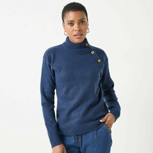 Pulóver állógallérral és gombokkal kép