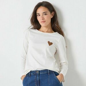 Egyszínű hosszú ujjú póló szívecske mintával kép