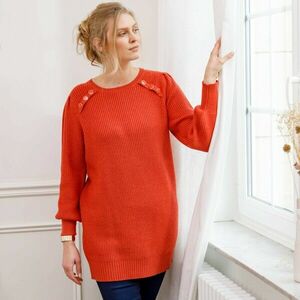 Egyszínű tunikapulóver díszes gombokkal kép