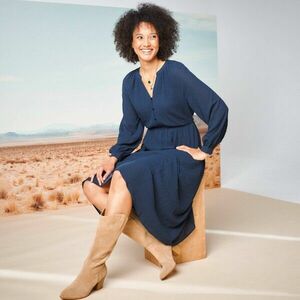 Hosszú ujjú, bő midi ruha kép