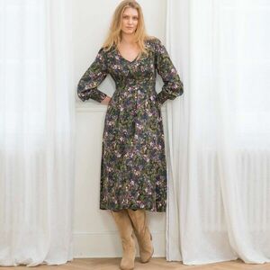 Árnyékoló, mintás viszkóz midi ruha kép