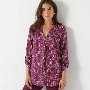 Hosszú krepp blúz grafikus mintával kép