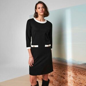 Milano kötött rövid ruha kontrasztos szegéllyel kép