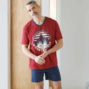 Mintás V-nyakú rövidnadrág pizsama kép