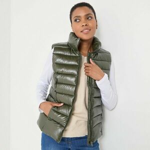 Vízálló, steppelt, cipzáras mellény fémes hatással kép