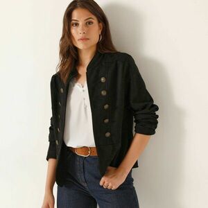 Katonai stílusú művelúr kabát kép