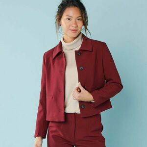 Egyszínű, rövid, könnyű kabát kisebb testalkatra kép