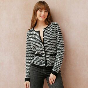 Gombos pulóver, jacquard kép