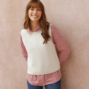 Egyszínű kötött mellény kerek nyakkivágással kép