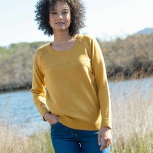 Egyszínű pulóver díszes gombokkal kép