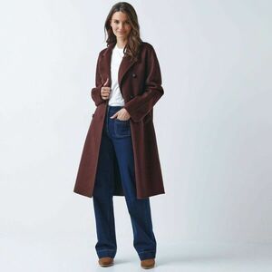 Hosszú kabát gyapjúkeverékkel kép