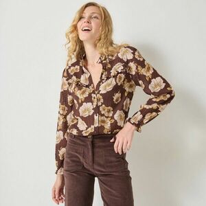 Fodros blúz virágmintával kép