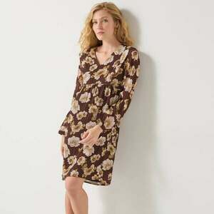 Rövid ruha virágmintával és texturált hatással kép