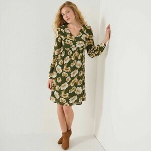 Rövid ruha virágmintával és texturált hatással kép