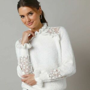 Hímzett tüll pulóver kép