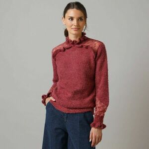 Hímzett tüll pulóver kép