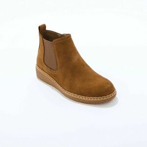 Alacsony szárú, oldalsó gumis csizma, platformon kép