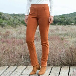 Egyenes szabású kordbársony nadrág rugalmas derékkal kép