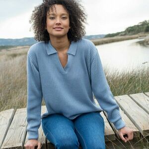 Bordázott pólópulóver kép