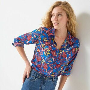 Gombos ing virágmintás nyomtatással, újrahasznosított poliészter kép