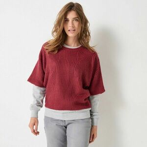 Pulóver denevér ujjakkal, könyökig érő kép