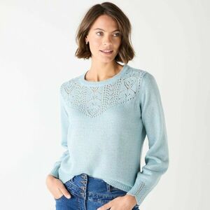 Pulóver áttört mintával kép