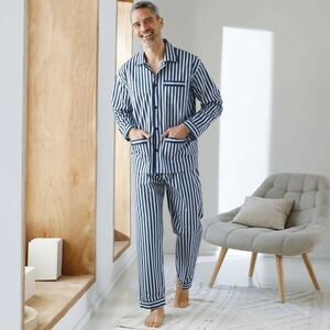 Csíkos pamut puplin pizsama kép