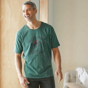 Pizsama póló középen nyomtatott mintával és rövid ujjakkal kép