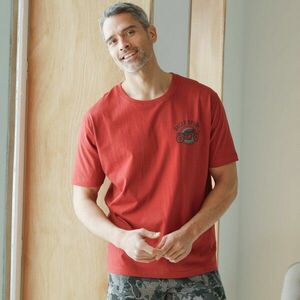 Pizsama póló mellkasán mintával és rövid ujjakkal kép