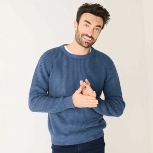 Kerek nyakú pulóver gofri mintával kép