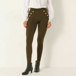 Leggings dekoratív gombokkal és rugalmas derékkal kép